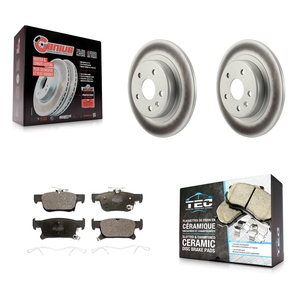Rear Coated Disc Brake Rotors And Ceramic Pads Kit For Buick Envision