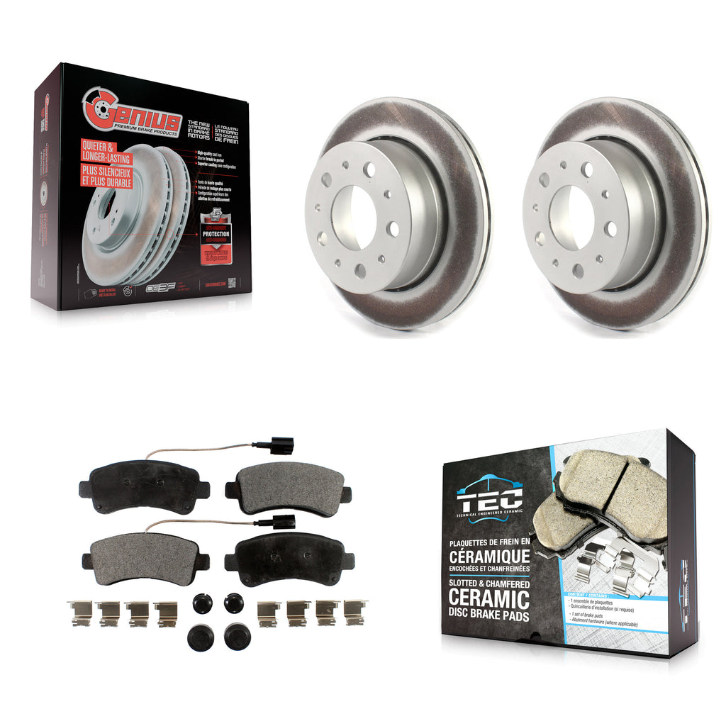 Rear Coated Disc Brake Rotors & Ceramic Pad Kit For Ram ProMaster 1500 2500 3500