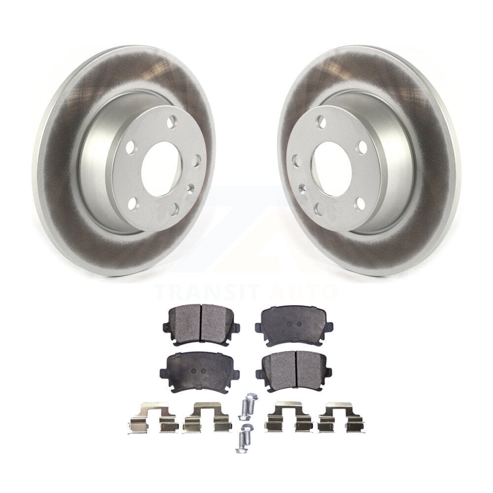 Rear Coated Disc Brake Rotors And Ceramic Pads Kit For Audi TT Quattro