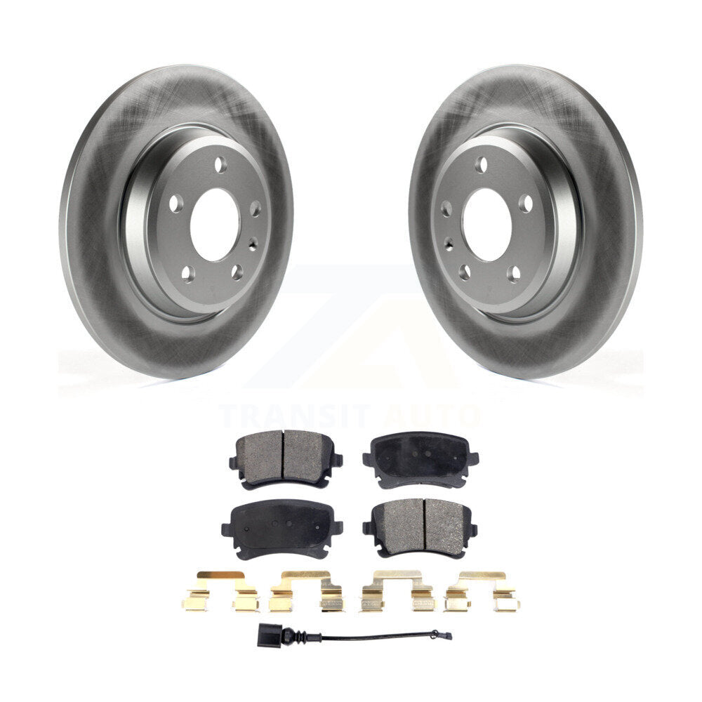 Rear Coated Disc Brake Rotors And Ceramic Pads Kit For Audi Q5 A4 allroad