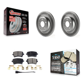 Rear Coated Disc Brake Rotors And Ceramic Pads Kit For Audi Q5 A4 allroad