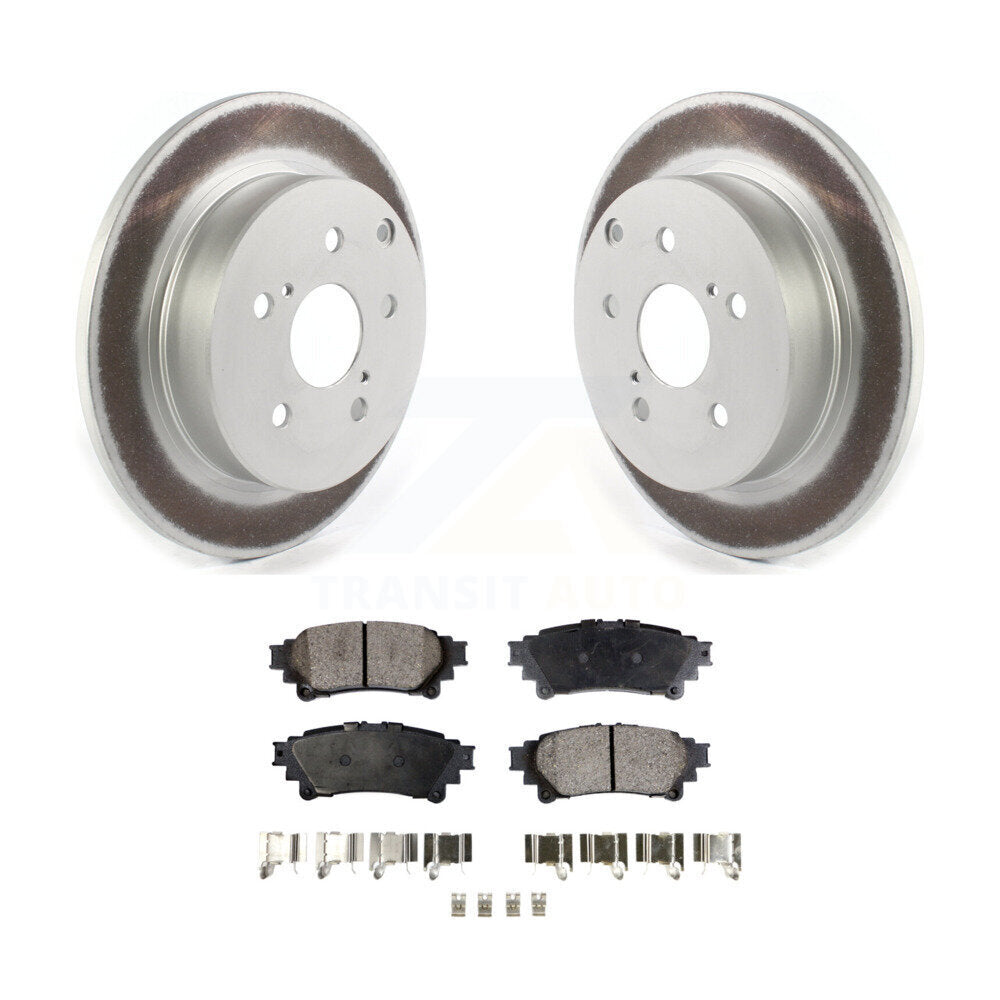 Rear Coated Disc Brake Rotors And Ceramic Pads Kit For Toyota Prius V Mirai