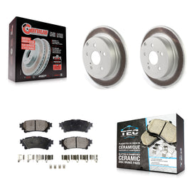 Rear Coated Disc Brake Rotors And Ceramic Pads Kit For Toyota Prius V Mirai