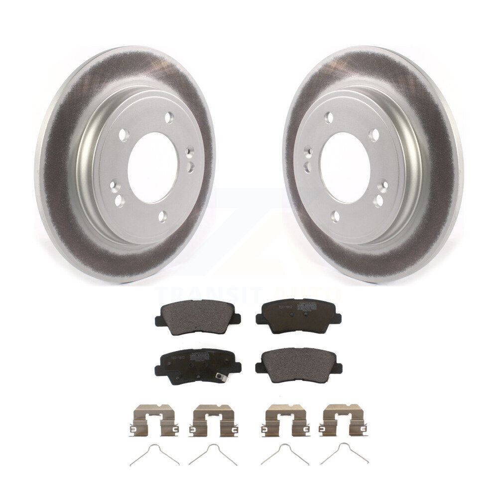 Rear Coated Disc Brake Rotors Ceramic Pad Kit For Hyundai Elantra Kia Niro Ioniq