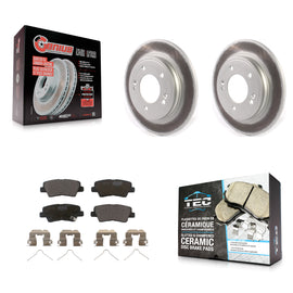 Rear Coated Disc Brake Rotors Ceramic Pad Kit For Hyundai Elantra Kia Niro Ioniq