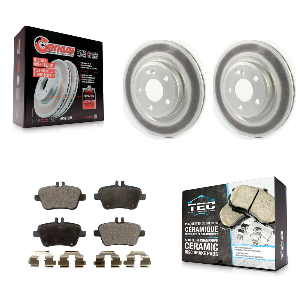 Rear Coated Brake Rotor Ceramic Pad Kit For Mercedes-Benz GLA250 CLA250 INFINITI