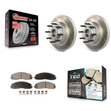 Charger l'image dans la galerie, Front Coat Disc Brake Rotors Hub Ceramic Pad Kit For Ford F-250 Super Duty F-350
