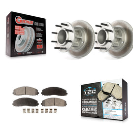 Front Coat Disc Brake Rotors Ceramic Pad Kit For Ford F-350 Super Duty F-250 RWD