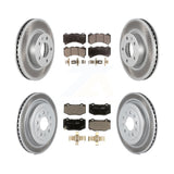 Front Rear Coated Disc Brake Rotors And Ceramic Pads Kit For 2017 Cadillac ATS V