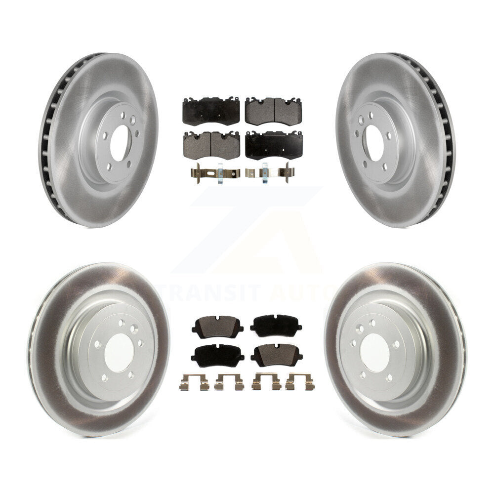 Front Rear Coated Disc Brake Rotors & Ceramic Pad Kit For Land Rover Range Sport