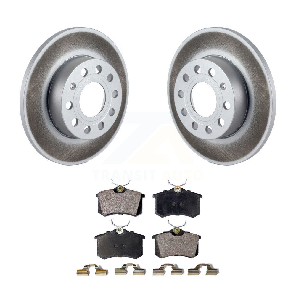 Rear Coated Disc Brake Rotors And Ceramic Pads Kit For Volkswagen Golf