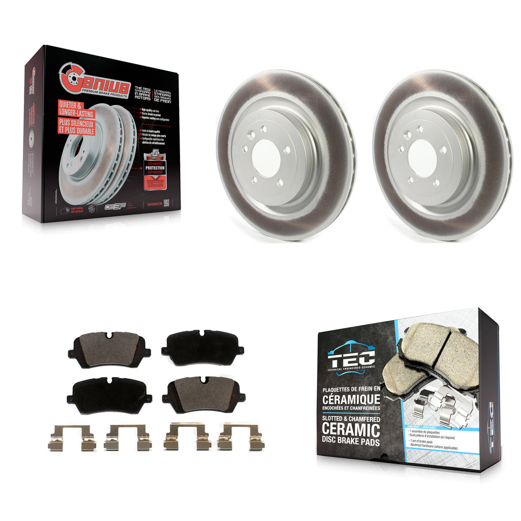 Rear Coated Disc Brake Rotors And Ceramic Pads Kit For Land Rover Range Sport