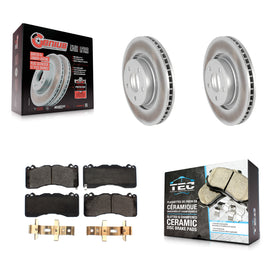 Front Coat Brake Rotor Ceramic Pad Kit For 15 Ford Mustang V6 With Brembo Brakes