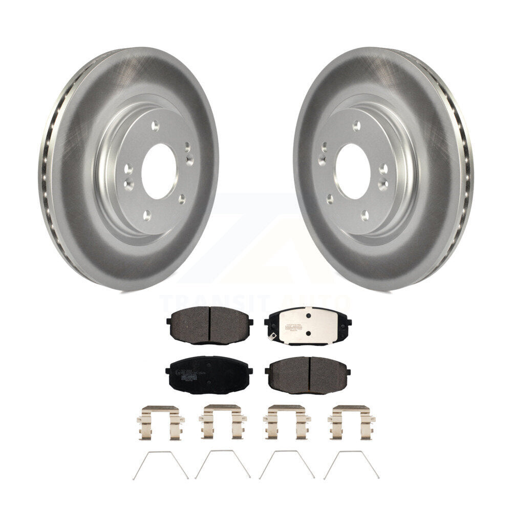 Front Coated Disc Brake Rotors And Ceramic Pads Kit For Kia Forte Hyundai Kona