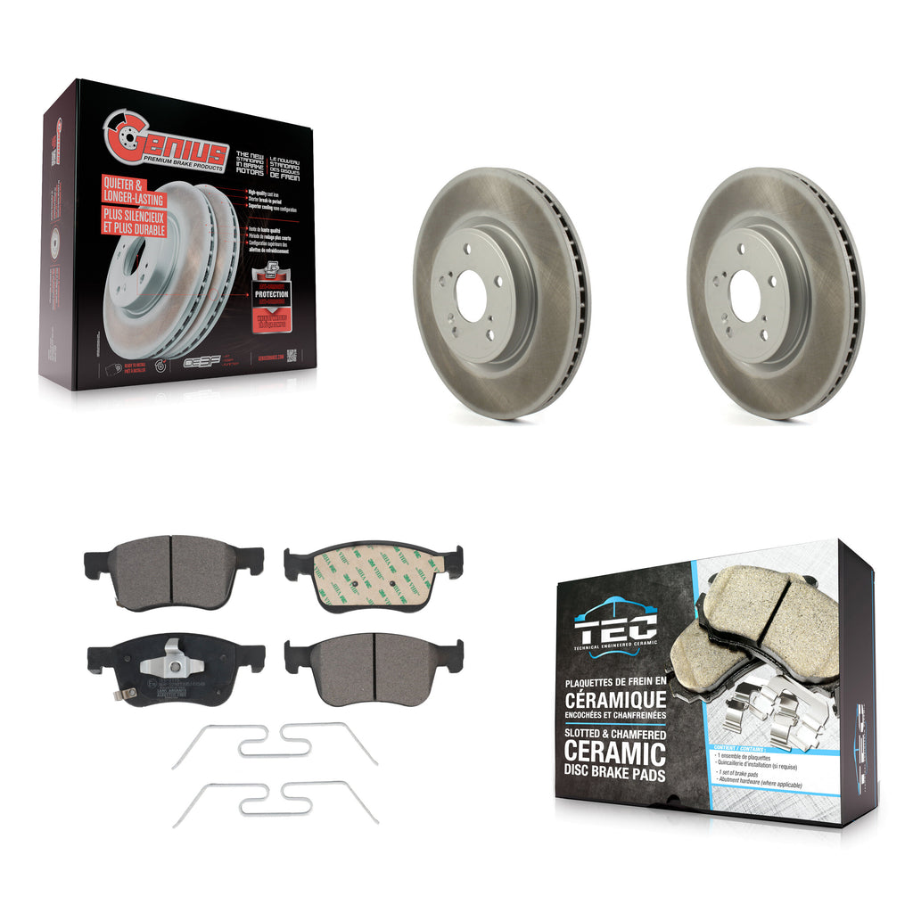 Front Coat Disc Brake Rotor Ceramic Pad Kit For Honda Accord Acura Civic Integra