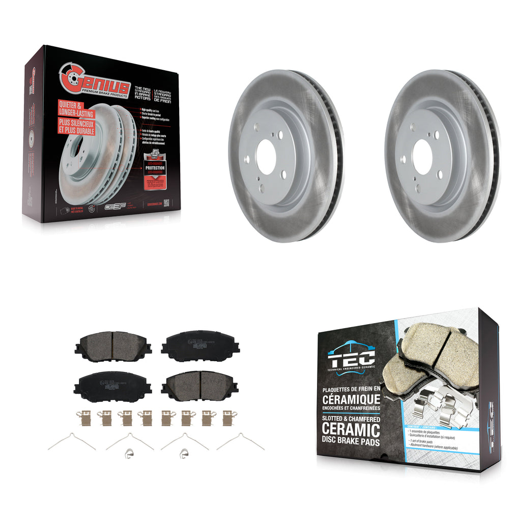 Front Coat Brake Rotors Ceramic Pad Kit For Toyota Camry RAV4 Lexus ES350 Avalon