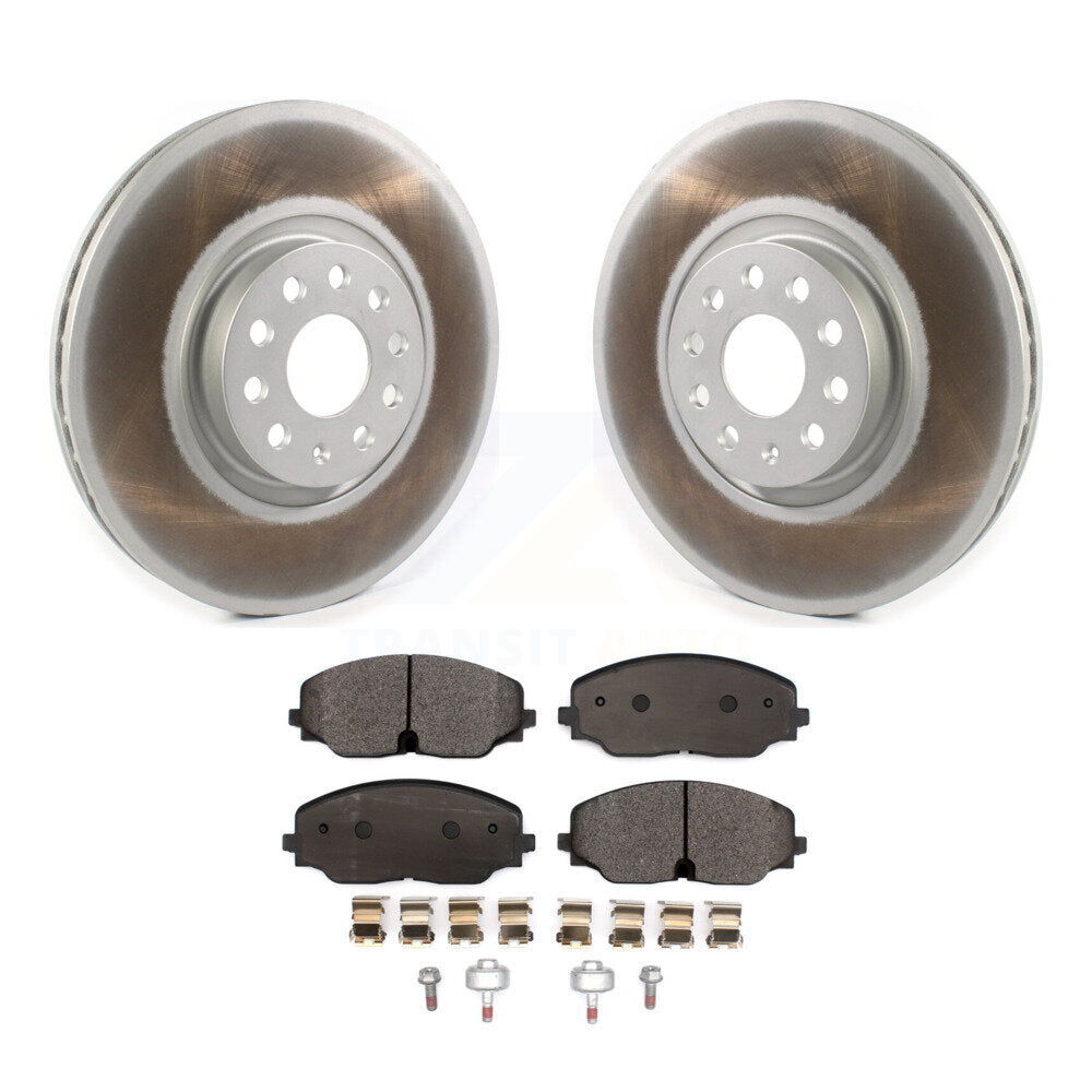 Front Coated Disc Brake Rotor & Ceramic Pad Kit For Volkswagen Atlas Cross Sport