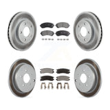 Front Rear Coated Brake Rotor Ceramic Pad Kit For Buick Rendezvous Pontiac Aztek