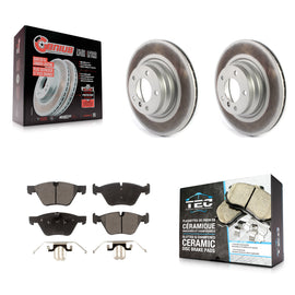Front Coated Disc Brake Rotors And Ceramic Pads Kit For BMW 330i 330xi X1
