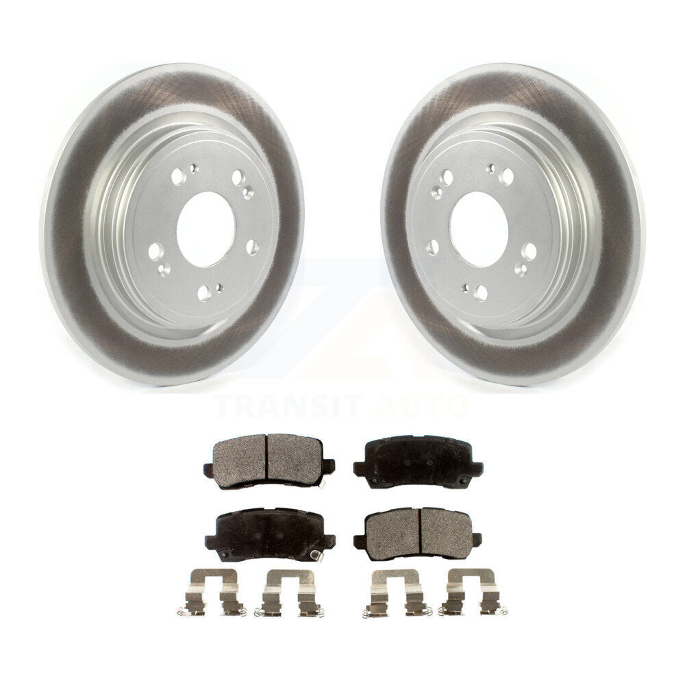 Rear Coated Disc Brake Rotors And Ceramic Pads Kit For 2014-2020 Acura RLX