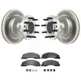 Front Coat Brake Rotor Ceramic Pad Kit For Ford E-350 Super Duty E-450 Econoline