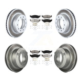 Front Rear Coat Disc Brake Rotor Ceramic Pad Kit For Ford F-450 Super Duty F-550