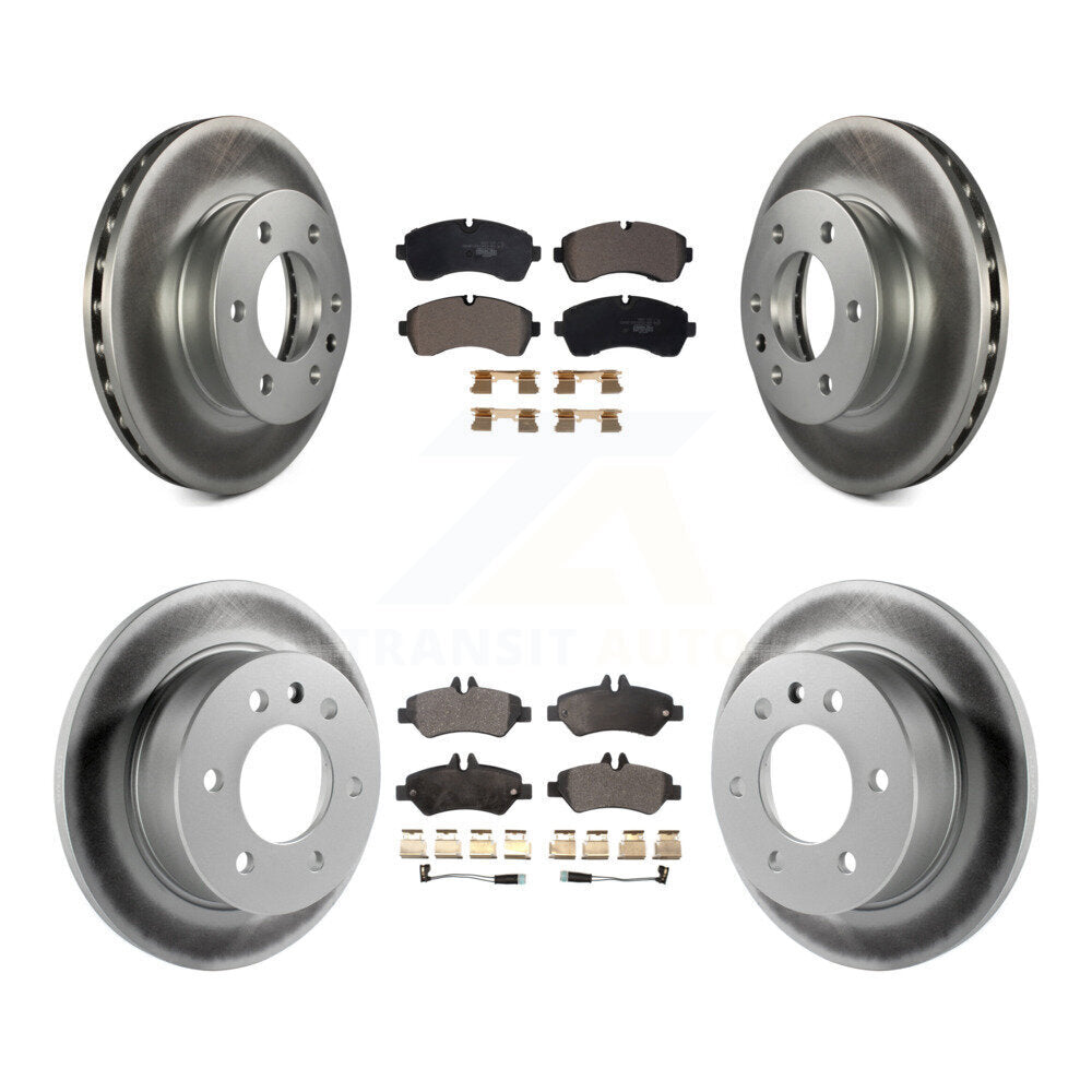 Front Rear Coat Brake Rotor Ceramic Pad Kit For Sprinter 3500 Dodge Freightliner