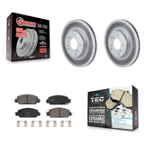 [Front] 2017 Honda Accord LX-S Premium Coated Rotors & Ceramic Pads Brake Kit For Max Braking