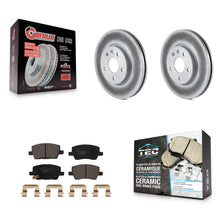 Charger l'image dans la galerie, [Front] 2018-2020 Chevrolet Sonic Premium Coated Rotors &amp; Ceramic Pads Brake Kit For Max Braking