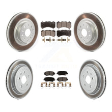 Charger l&#39;image dans la galerie, Front Rear Coated Disc Brake Rotors And Ceramic Pads Kit For Cadillac CTS