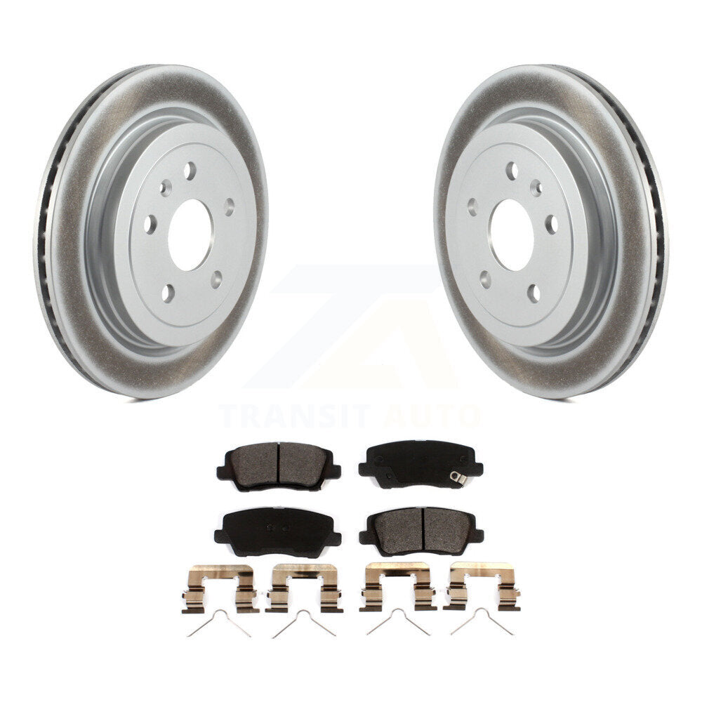 Rear Coated Disc Brake Rotors And Ceramic Pads Kit For Cadillac CTS