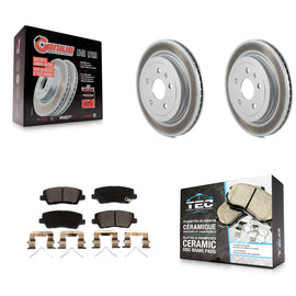 Rear Coated Disc Brake Rotors And Ceramic Pads Kit For Cadillac CTS