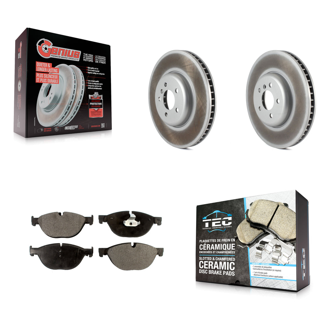 Front Coated Disc Brake Rotors Ceramic Pad Kit For BMW 750Li xDrive 750i 550i GT