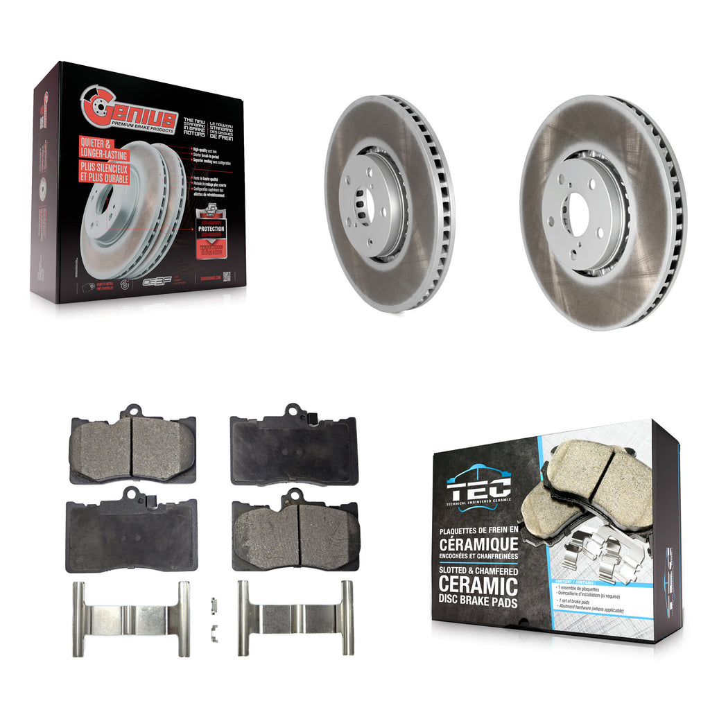 Front Coat Brake Rotors Ceramic Pad Kit For Lexus IS350 IS200t GS350 IS300 GS430