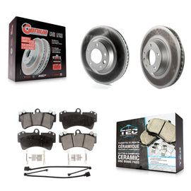 Front Coated Brake Rotors Ceramic Pad Kit For Audi Q7 Porsche Cayenne Volkswagen