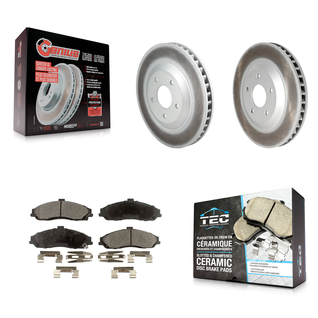 Front Coat Disc Brake Rotors Ceramic Pad Kit For Chevrolet Corvette Cadillac XLR