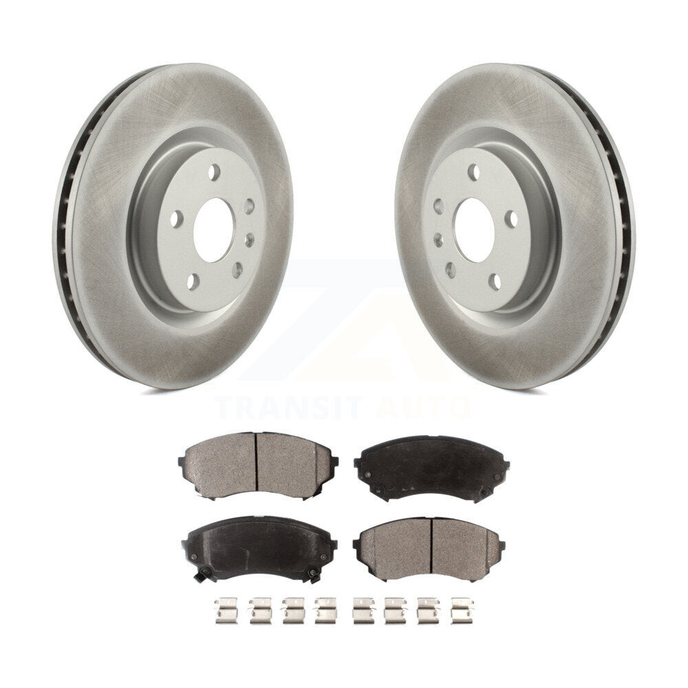 Front Coated Disc Brake Rotors And Ceramic Pads Kit For Cadillac CTS