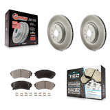 Front Coated Disc Brake Rotors And Ceramic Pads Kit For Cadillac CTS