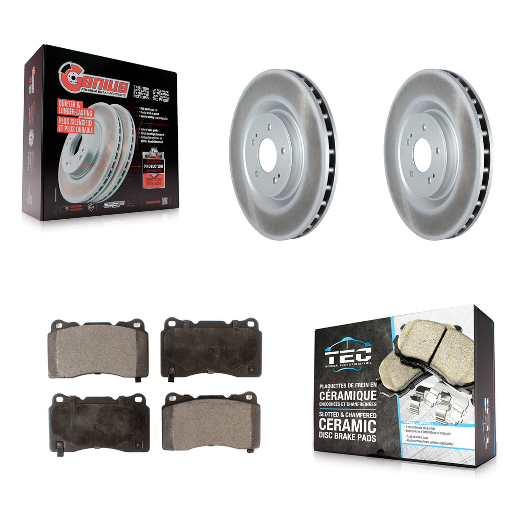 Front Coated Disc Brake Rotors And Ceramic Pads Kit For Mitsubishi Lancer