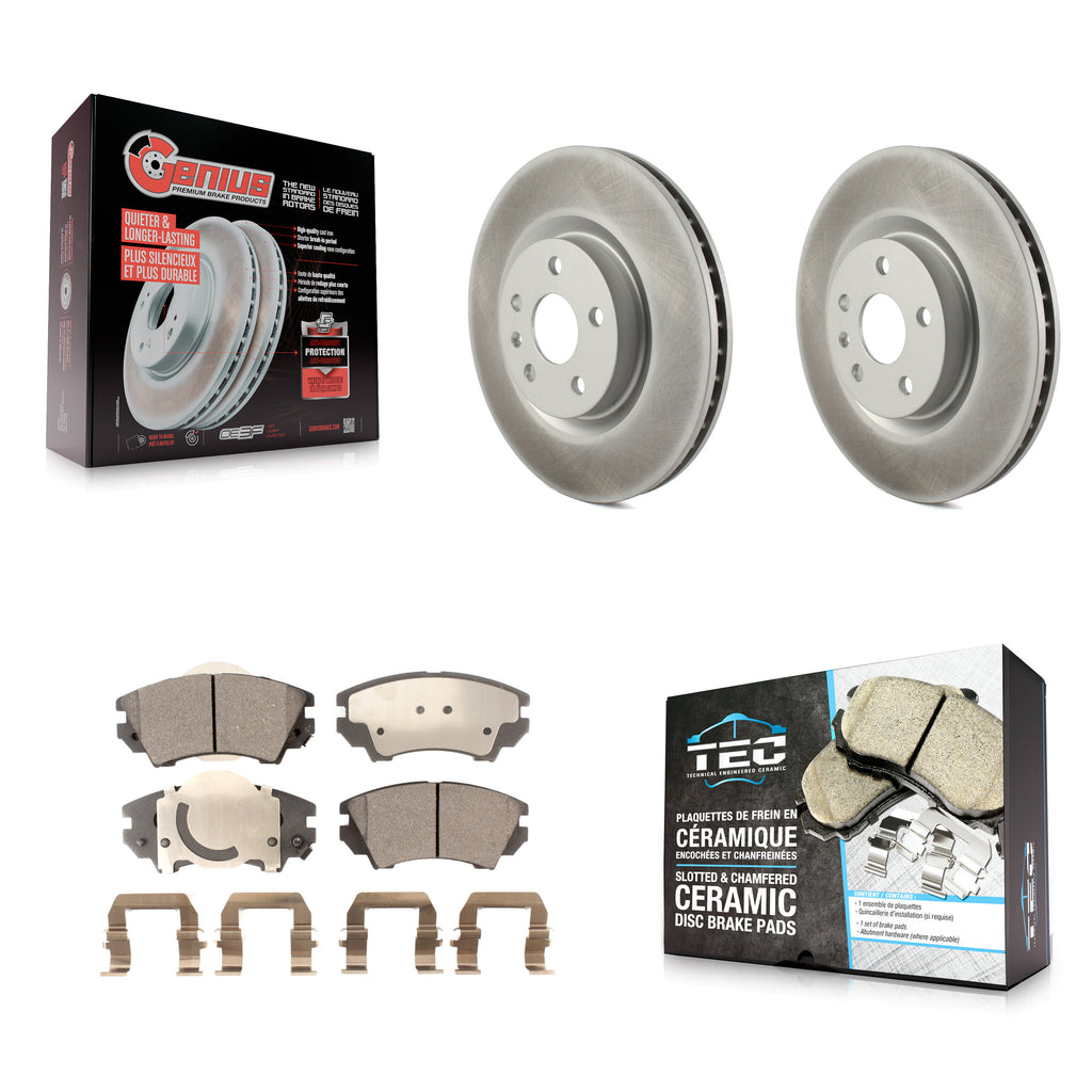 [Front] 2011-2017 Chevrolet Caprice Premium Coated Rotors & Ceramic Pads Brake Kit For Max Braking
