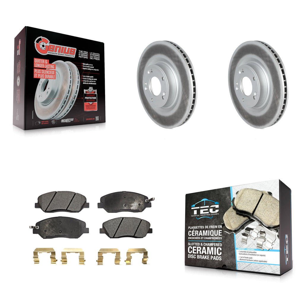 [Front] 2009-2011 Hyundai Genesis 3.8L Premium Coated Rotors & Ceramic Pads Brake Kit For Max Braking