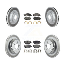 Charger l'image dans la galerie, Front Rear Coated Disc Brake Rotors And Ceramic Pad Kit For Hyundai Genesis 3.8L