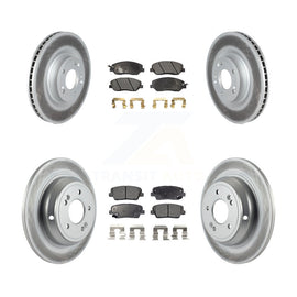 Front Rear Coated Disc Brake Rotors And Ceramic Pad Kit For Hyundai Genesis 3.8L