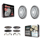 Rear Coated Disc Brake Rotors And Ceramic Pads Kit For Cadillac CTS