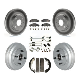 [Front+Rear] 09-11 Ford Focus Coated Rotor Drum Brake Kit & Ceramic Pads For Max Braking