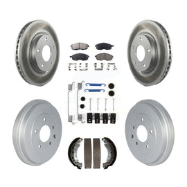 Front Rear Coated Disc Brake Rotors Ceramic Pad Drum Kit (7Pc) For Nissan Sentra