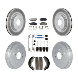Front Rear Coated Disc Brake Rotors Ceramic Pad Drum Kit (7Pc) For Nissan Sentra