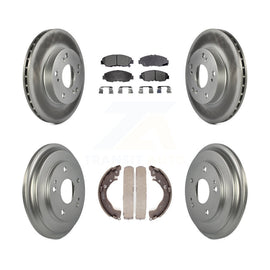Front Rear Coated Disc Brake Rotors Ceramic Pads And Drum Kit For Honda Civic