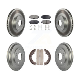 Front Rear Coated Disc Brake Rotors Ceramic Pads And Drum Kit For Honda Civic