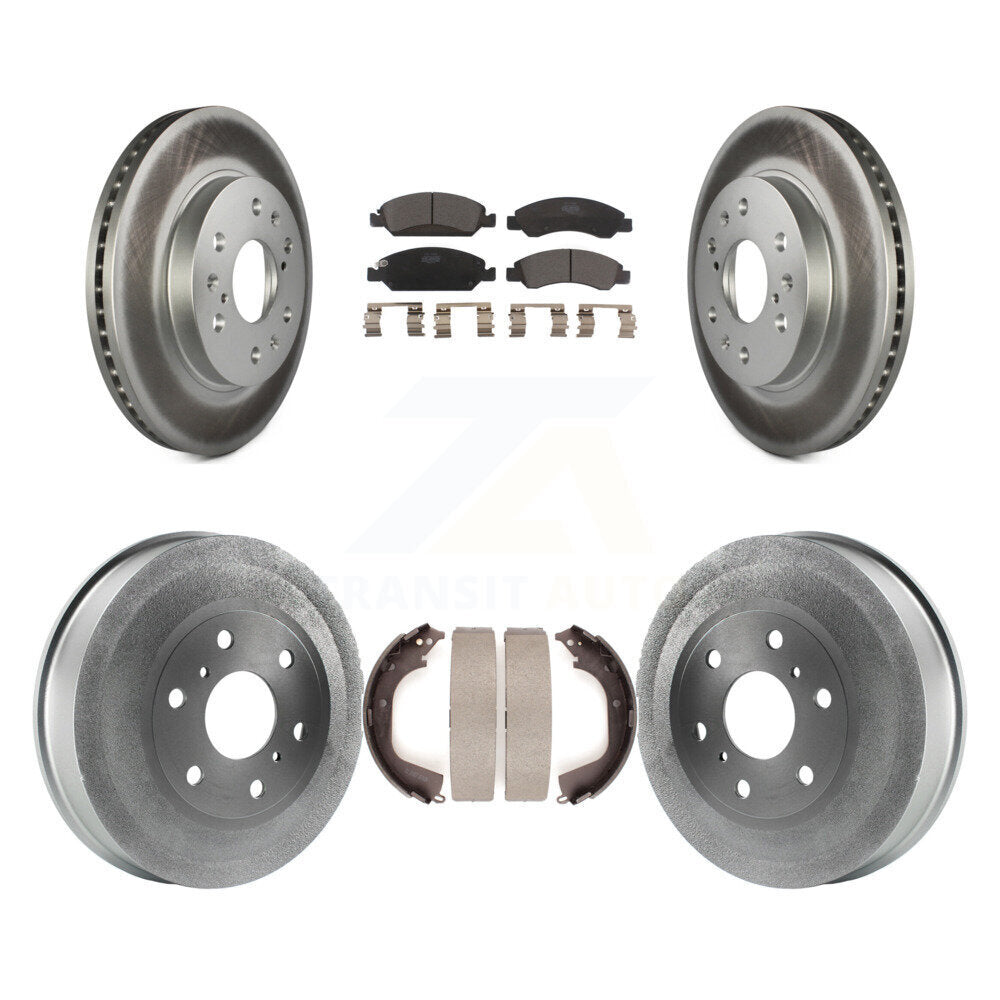 Front Rear Coated Brake Rotors Ceramic Pad Drum Kit For Chevrolet Silverado 1500